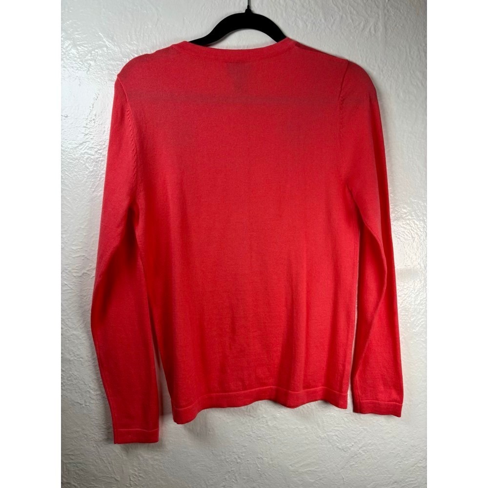 Cardigan Swater Women S Coral Floral Embroidered Cotton‎ Grandma Cottage Fairy - Picture 2 of 13